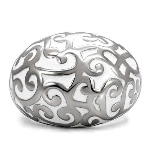 TK107 - High polished (no plating) Stainless Steel Ring with No Stone - Alamode - Flyclothing LLC