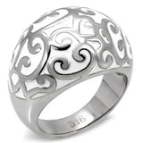 TK107 - High polished (no plating) Stainless Steel Ring with No Stone - Alamode - Flyclothing LLC