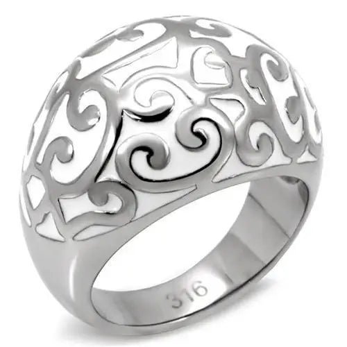 TK107 - High polished (no plating) Stainless Steel Ring with No Stone - Alamode - Flyclothing LLC