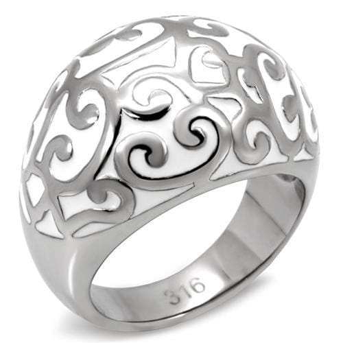 TK107 - High polished (no plating) Stainless Steel Ring with No Stone - Alamode - Flyclothing LLC