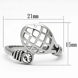 TK1083 - High polished (no plating) Stainless Steel Ring with Top Grade Crystal in Clear - Alamode - Flyclothing LLC