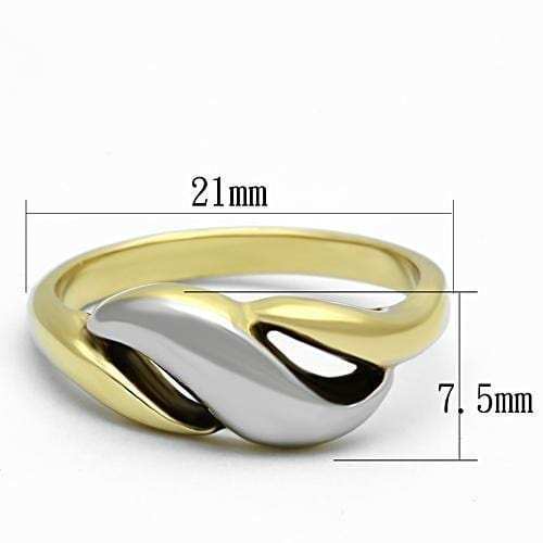 TK1089 - Two-Tone IP Gold (Ion Plating) Stainless Steel Ring with No Stone - Alamode - Flyclothing LLC