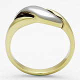 TK1089 - Two-Tone IP Gold (Ion Plating) Stainless Steel Ring with No Stone - Alamode