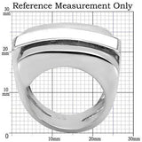 TK108 - High polished (no plating) Stainless Steel Ring with Semi-Precious Agate in White - Alamode - Flyclothing LLC