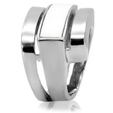 TK108 - High polished (no plating) Stainless Steel Ring with Semi-Precious Agate in White - Alamode - Flyclothing LLC