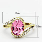 TK1097 - IP Gold(Ion Plating) Stainless Steel Ring with Top Grade Crystal in Rose - Alamode - Flyclothing LLC