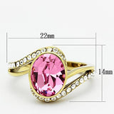 TK1097 - IP Gold(Ion Plating) Stainless Steel Ring with Top Grade Crystal  in Rose - Alamode
