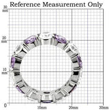 TK109 - High polished (no plating) Stainless Steel Ring with AAA Grade CZ in Amethyst - Alamode - Flyclothing LLC