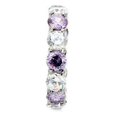 TK109 - High polished (no plating) Stainless Steel Ring with AAA Grade CZ in Amethyst - Alamode - Flyclothing LLC