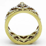 TK1105 - IP Gold(Ion Plating) Stainless Steel Ring with Top Grade Crystal in Tanzanite - Alamode - Flyclothing LLC