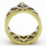 TK1105 - IP Gold(Ion Plating) Stainless Steel Ring with Top Grade Crystal  in Tanzanite - Alamode