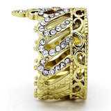 TK1105 - IP Gold(Ion Plating) Stainless Steel Ring with Top Grade Crystal  in Tanzanite - Alamode