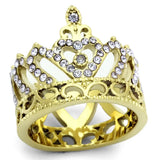 TK1105 - IP Gold(Ion Plating) Stainless Steel Ring with Top Grade Crystal in Tanzanite - Alamode - Flyclothing LLC