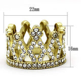 TK1109 - IP Gold(Ion Plating) Stainless Steel Ring with Top Grade Crystal in Clear - Alamode - Flyclothing LLC