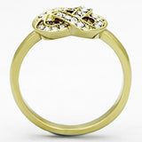 TK1111 - IP Gold(Ion Plating) Stainless Steel Ring with Top Grade Crystal  in Clear - Alamode