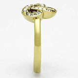 TK1111 - IP Gold(Ion Plating) Stainless Steel Ring with Top Grade Crystal in Clear - Alamode - Flyclothing LLC