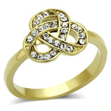 TK1111 - IP Gold(Ion Plating) Stainless Steel Ring with Top Grade Crystal in Clear - Alamode - Flyclothing LLC