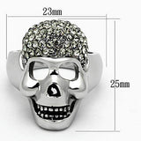 TK1116 - High polished (no plating) Stainless Steel Ring with Top Grade Crystal in Black Diamond - Alamode - Flyclothing LLC