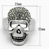 TK1116 - High polished (no plating) Stainless Steel Ring with Top Grade Crystal  in Black Diamond - Alamode