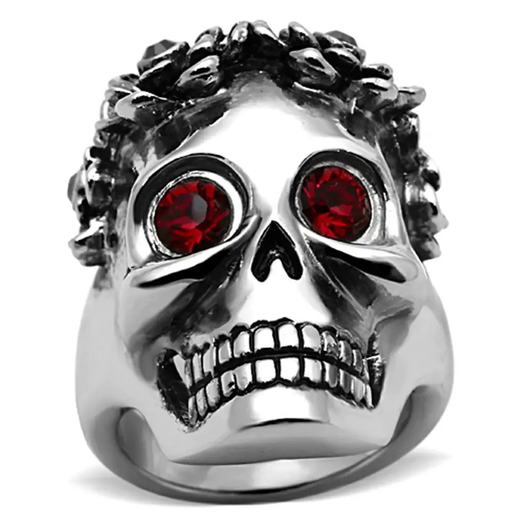 TK1117 - High polished (no plating) Stainless Steel Ring with Top Grade Crystal in Siam - Alamode - Flyclothing LLC