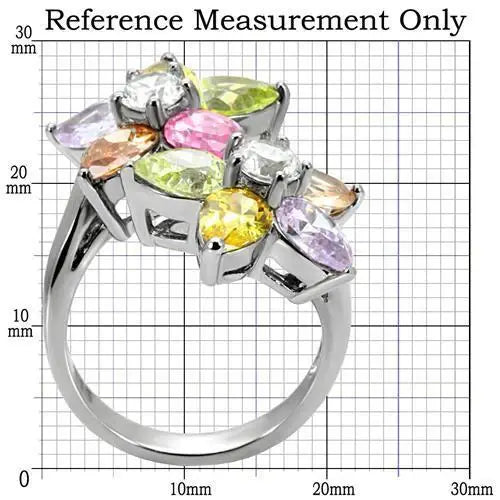 Kered Cocktail Ring - Stainless Steel, AAA CZ , Multi Color - TK111 - Alamode - Flyclothing LLC