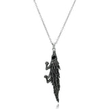 TK1124 - High polished (no plating) Stainless Steel Pendant with Top Grade Crystal in Jet - Alamode - Flyclothing LLC