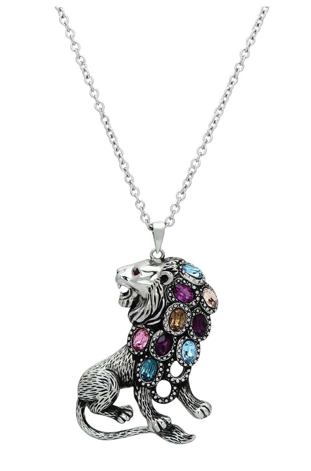 TK1125 - High polished (no plating) Stainless Steel Chain Pendant with Top Grade Crystal  in Multi Color - Alamode
