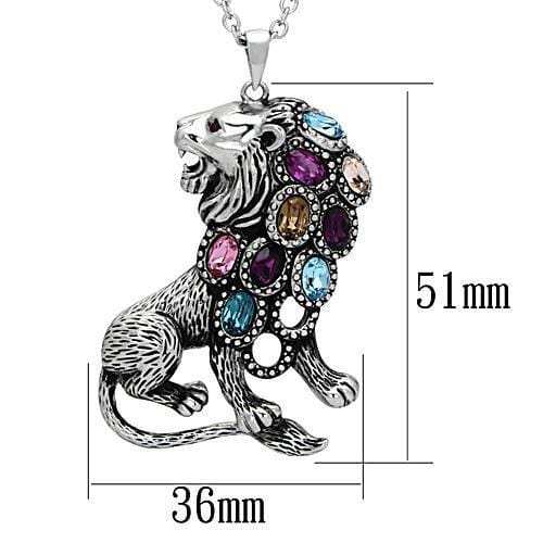 TK1125 - High polished (no plating) Stainless Steel Chain Pendant with Top Grade Crystal in Multi Color - Alamode - Flyclothing LLC
