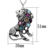 TK1125 - High polished (no plating) Stainless Steel Chain Pendant with Top Grade Crystal  in Multi Color - Alamode