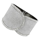 TK1152 - High polished (no plating) Stainless Steel Bangle with Top Grade Crystal  in Clear - Alamode