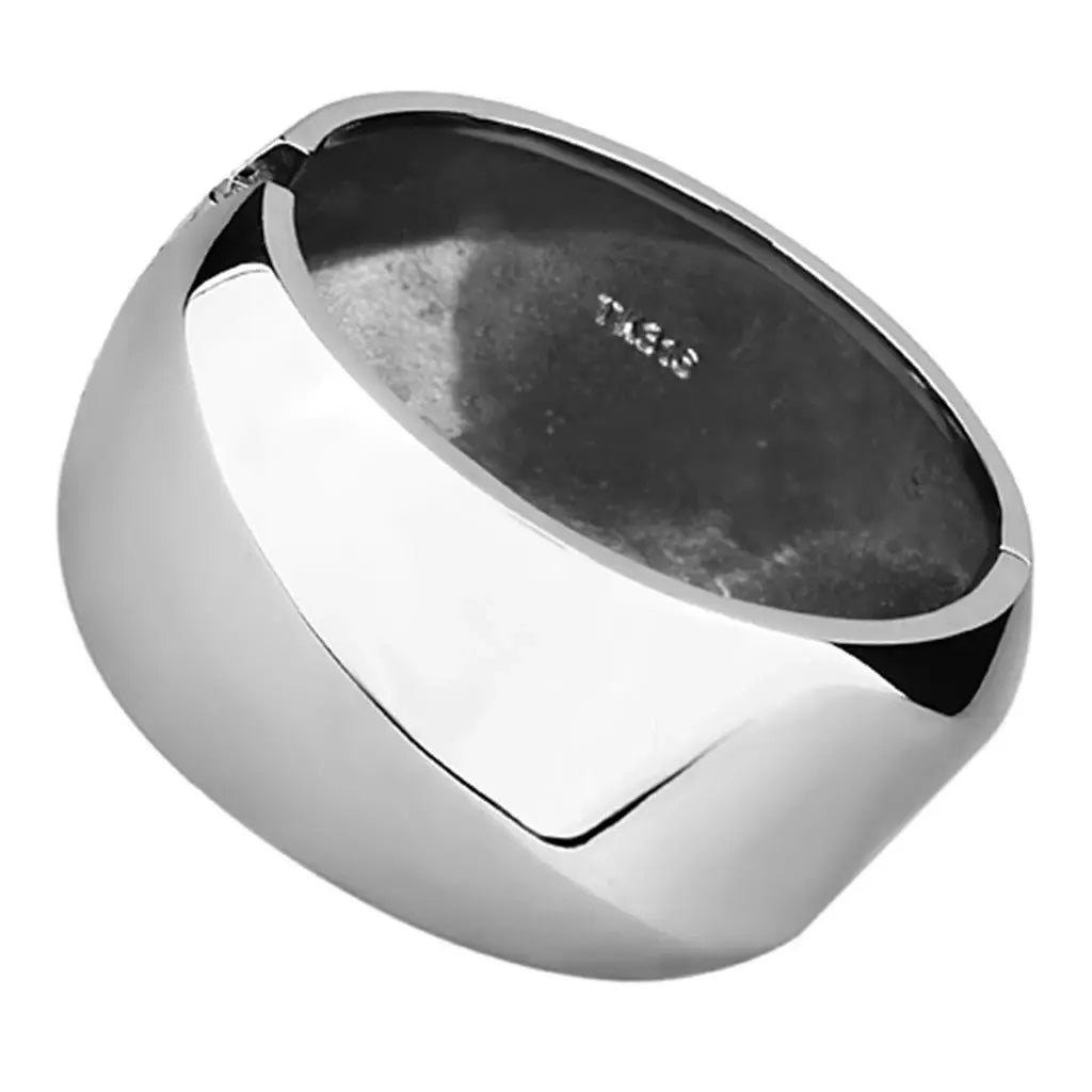 TK1153 - High polished (no plating) Stainless Steel Bangle with No Stone - Alamode - Flyclothing LLC