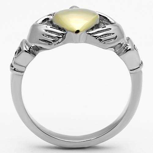 TK1157 - Two-Tone IP Gold (Ion Plating) Stainless Steel Ring with No Stone - Alamode - Flyclothing LLC