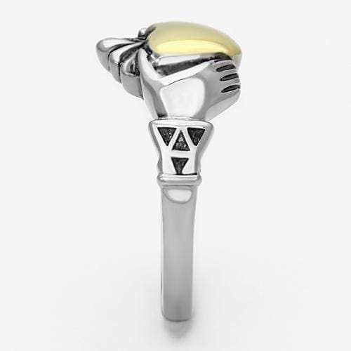 TK1157 - Two-Tone IP Gold (Ion Plating) Stainless Steel Ring with No Stone - Alamode - Flyclothing LLC