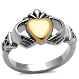 TK1157 - Two-Tone IP Gold (Ion Plating) Stainless Steel Ring with No Stone - Alamode