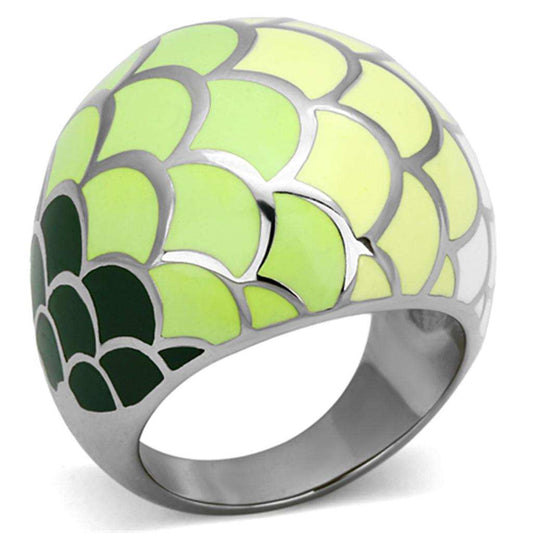TK1174 - High polished (no plating) Stainless Steel Ring with Epoxy in Multi Color - Alamode - Flyclothing LLC