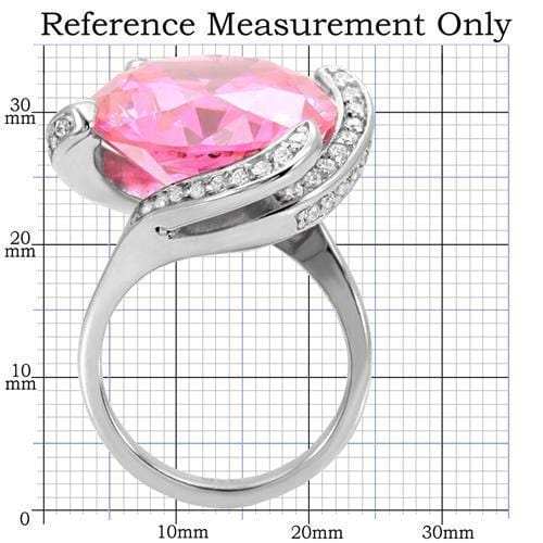 TK117 - High polished (no plating) Stainless Steel Ring with AAA Grade CZ in Rose - Alamode - Flyclothing LLC