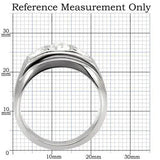 TK119 - High polished (no plating) Stainless Steel Ring with Top Grade Crystal in Clear - Alamode - Flyclothing LLC