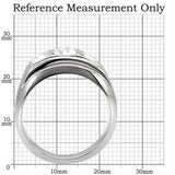 TK119 - High polished (no plating) Stainless Steel Ring with Top Grade Crystal  in Clear - Alamode