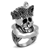 TK1201 - High polished (no plating) Stainless Steel Ring with Top Grade Crystal  in Clear - Alamode