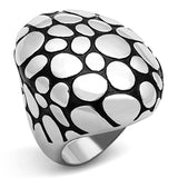 TK1208 - High polished (no plating) Stainless Steel Ring with Epoxy in Jet - Alamode - Flyclothing LLC