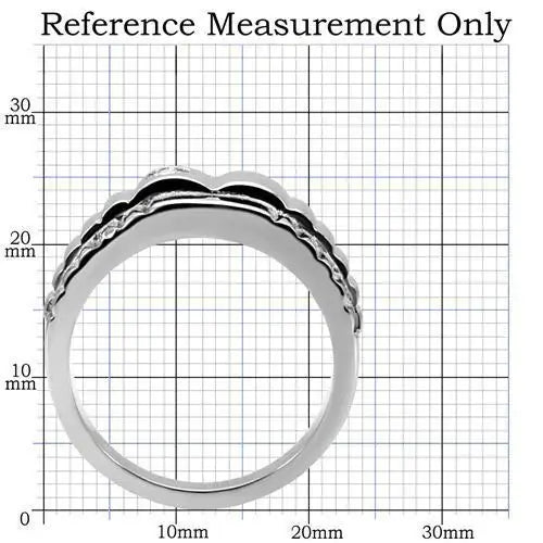 TK120 - High polished (no plating) Stainless Steel Ring with AAA Grade CZ in Clear - Alamode - Flyclothing LLC