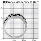 TK120 - High polished (no plating) Stainless Steel Ring with AAA Grade CZ in Clear - Alamode - Flyclothing LLC