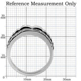 TK120 - High polished (no plating) Stainless Steel Ring with AAA Grade CZ  in Clear