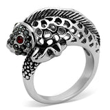 TK1215 - High polished (no plating) Stainless Steel Ring with Top Grade Crystal  in Siam - Alamode