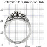TK121 - High polished (no plating) Stainless Steel Ring with AAA Grade CZ in Clear - Alamode - Flyclothing LLC
