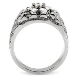 TK121 - High polished (no plating) Stainless Steel Ring with AAA Grade CZ  in Clear - Alamode