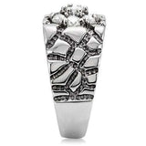TK121 - High polished (no plating) Stainless Steel Ring with AAA Grade CZ in Clear - Alamode - Flyclothing LLC