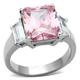 TK1224 - High polished (no plating) Stainless Steel Ring with AAA Grade CZ  in Rose - Alamode