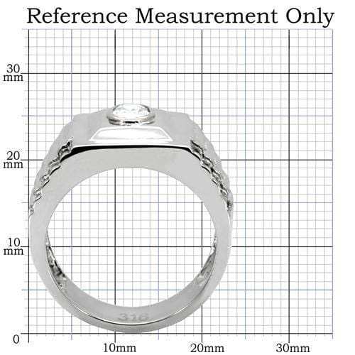 TK122 - High polished (no plating) Stainless Steel Ring with AAA Grade CZ in Clear - Alamode - Flyclothing LLC