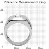 TK122 - High polished (no plating) Stainless Steel Ring with AAA Grade CZ  in Clear - Alamode